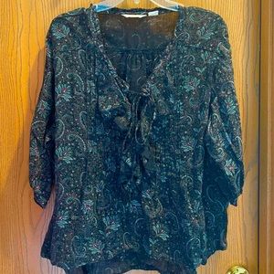 Black blouse with paisley print